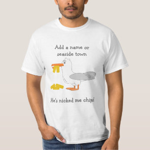 T-shirt Seagull Il m'a Nicked Chips Ville personnalisée