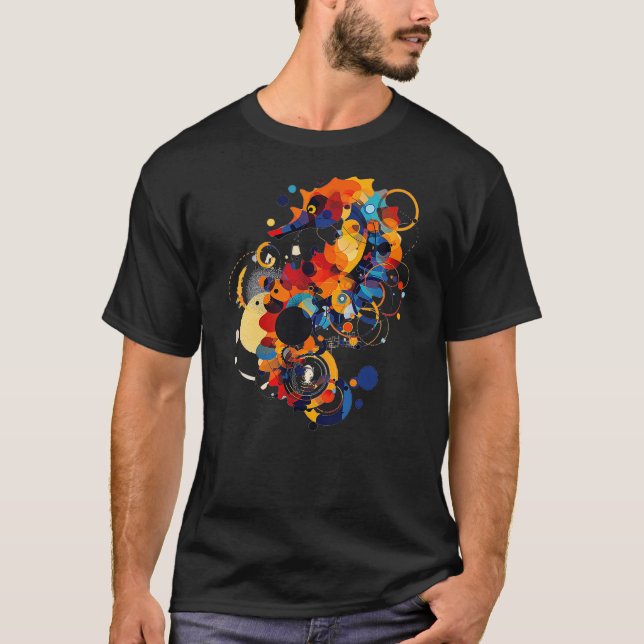 T-shirt Seahorse Abstract Animal Geometric Art Seahorse (Devant)