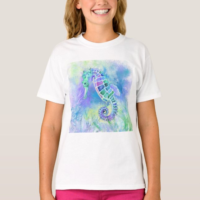 T-shirt Seahorse - Merveilleuse Vie Sous-Marine - Dessin - (Devant)