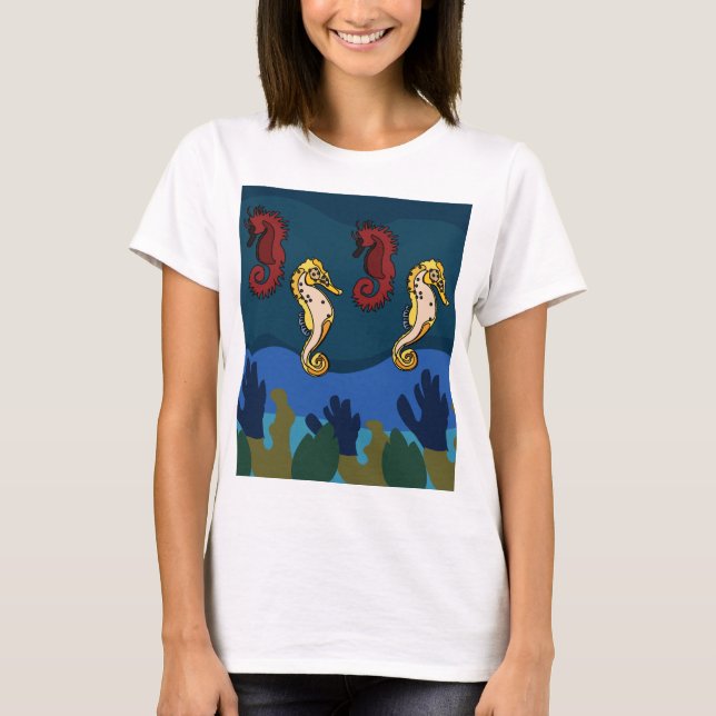 T-shirt Seahorse Vie marine Océan Poisson Animal (Devant)