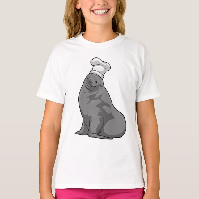T-shirt Seal as Cook with Chef casquette (Devant)