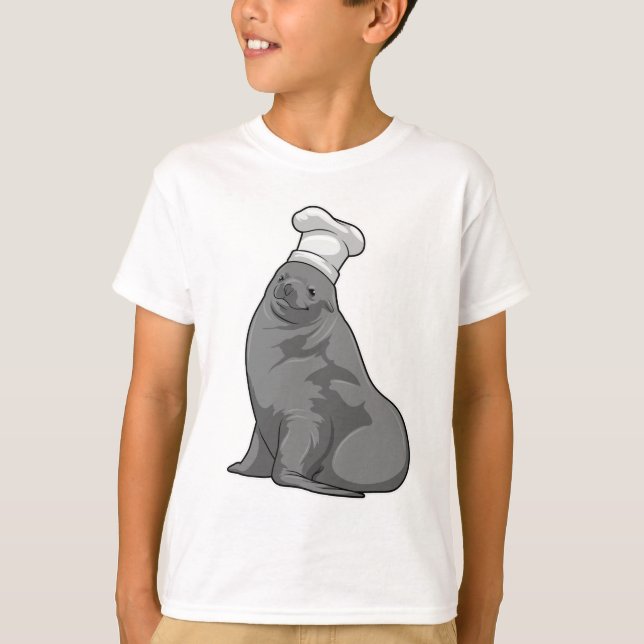 T-shirt Seal as Cook with Chef casquette (Devant)