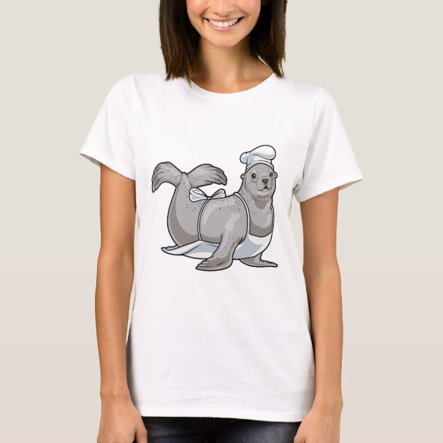 T-shirt Seal Chef Chef's hat Cook (Devant)