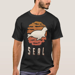 T-shirt Seal Vintage Retro Classic animal coucher de solei