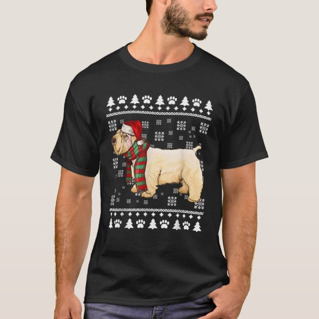 T-shirt Sealyham Terrier Dog Santa Hat Xmas Ugly Christmas (Devant)