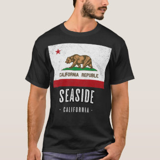 T-shirt SEASIDE California Cali City Souvenir CA Flag T