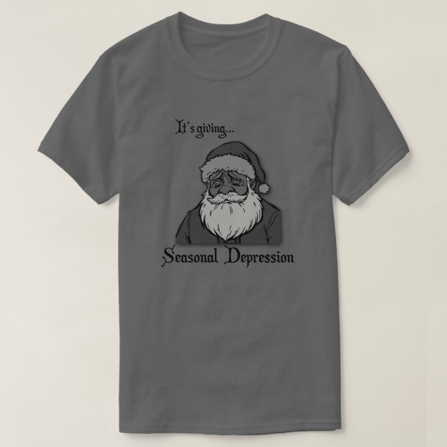 T-shirt Seasonal Depression Ironic Christmas (Design devant)