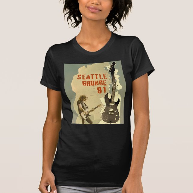 T-shirt Seattle Grunge Music 1991 (Devant)