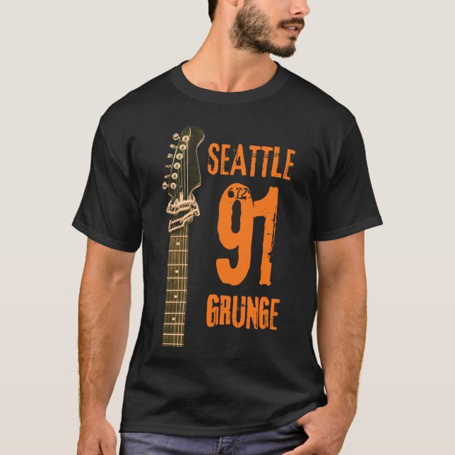 T-shirt Seattle Grunge Music 1991 (Devant)
