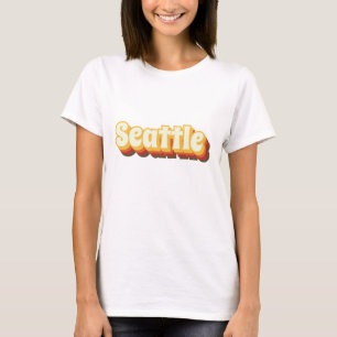 T-shirt Seattle Rétro Vintage Texte