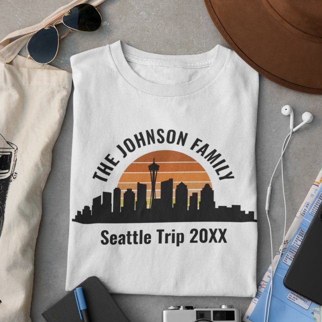 T-shirt Seattle Skyline Coucher de soleil sur mesure vacan (Créateur téléchargé)