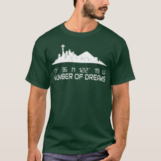 T-shirt Seattle Skyline Silhouette Coordonnées GPS Ville