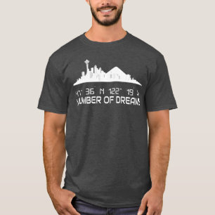 T-shirt Seattle Skyline Silhouette Coordonnées GPS Ville