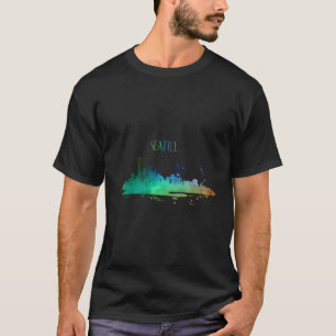 T-shirt Seattle Skyline World Football Souvenir Ville Eau