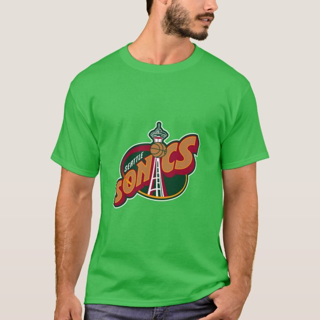 T-shirt Seattle Supersonics Classic Design T- (Devant)