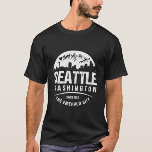 T-shirt Seattle Washington City Skyline Grunge