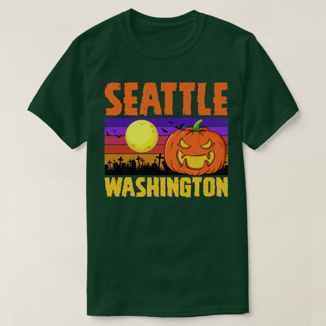 T-shirt Seattle Washington Happy Halloween Party Local Cit (Design devant)