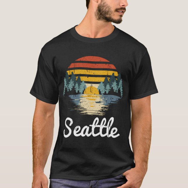 T-shirt Seattle Washington Sunset (Devant)