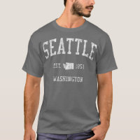 Seattle Washington Vintage Sports Design WA Tee