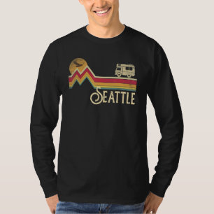 T-shirt Seattle Washington Vintage Style Rétro Hommes Femm