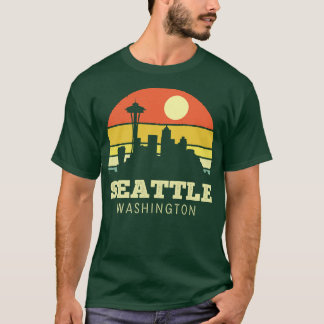 T-shirt Seattle Washington Vintage Sunset