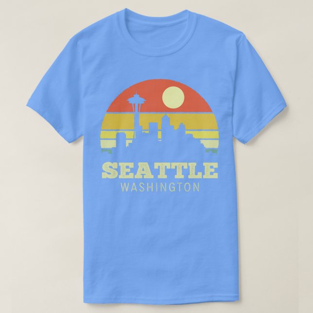 T-shirt Seattle Washington Vintage Sunset (Design devant)