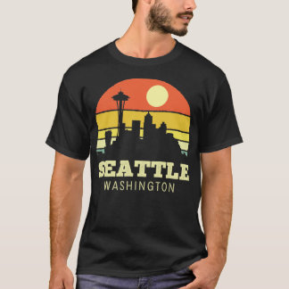 T-shirt Seattle Washington Vintage Sunset