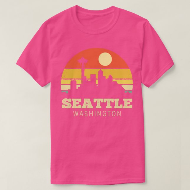 T-shirt Seattle Washington Vintage Sunset (Design devant)