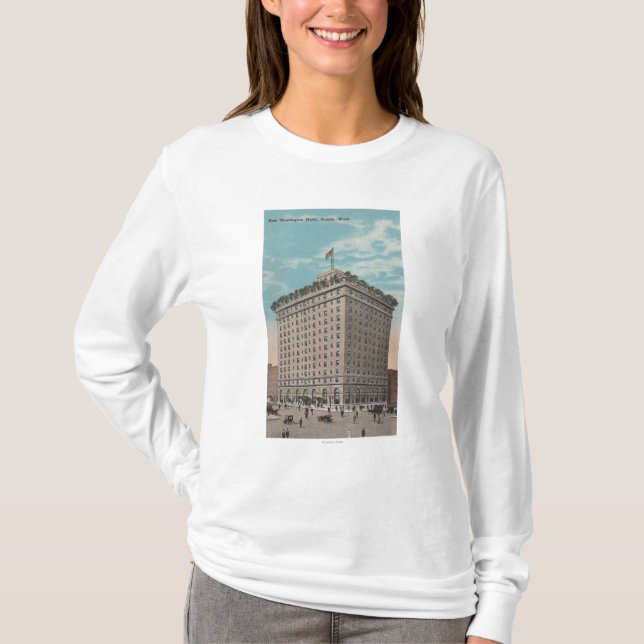 T-shirt Seattle, WAView de l'hôtel de Washington (Devant)