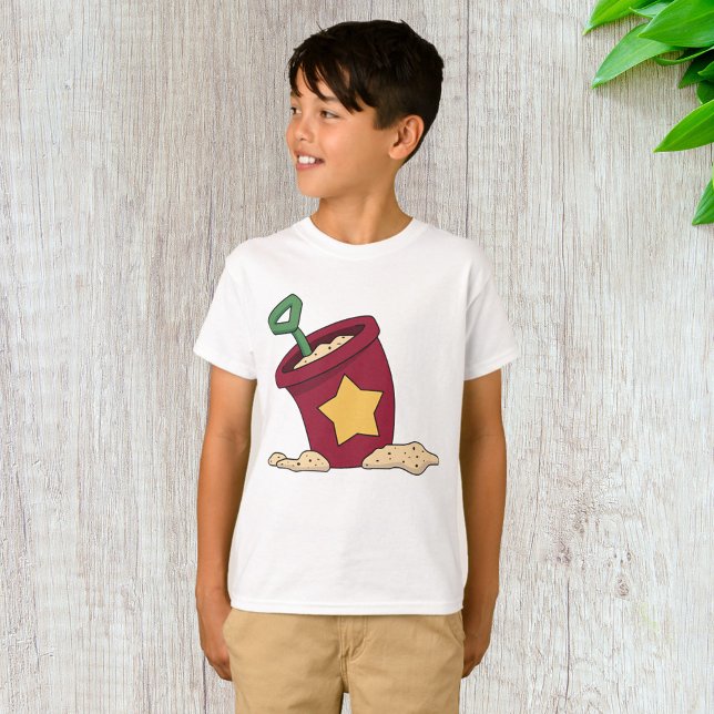 T-shirt Seau de sable rouge avec étoile et pelle (Créateur téléchargé)