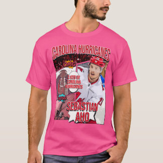T-shirt Sebastian Aho Hockey Art Ouragans 1