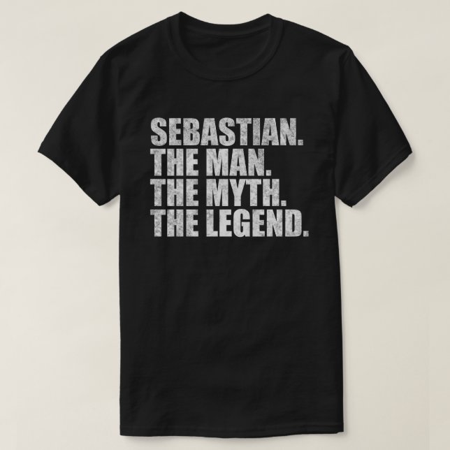 T-shirt Sebastian The Man The Myth The Legend (Design devant)