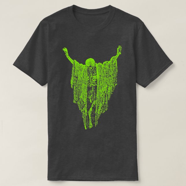 T-shirt Sec Bones Pastel Goth Green Skeleton Déplaisant Sp (Design devant)