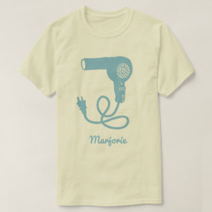 T-shirt Sèche-cheveux bleu rétro personnalisé