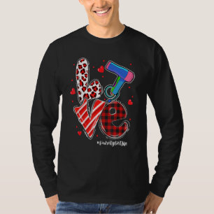 T-shirt Sèche-cheveux LOVE Cœur Coiffeur Vie Saint-Valenti