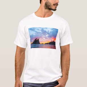 T-shirt Second Beach au coucher du soleil, Washington