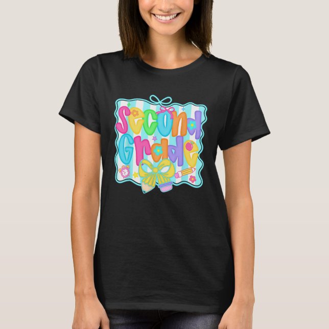 T-shirt Second Grade Back To School 2nd Grade Coquette Tea (Devant)