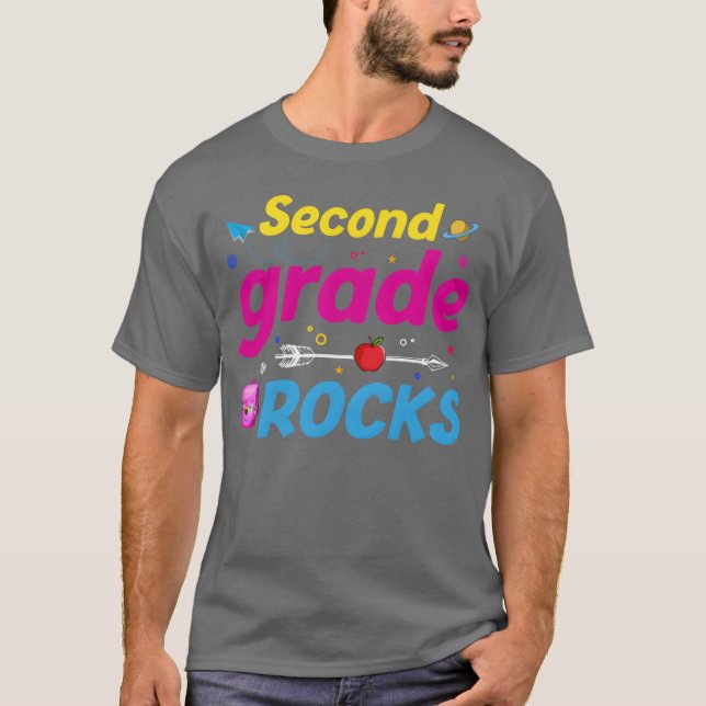 T-shirt Second Grade Rocks Backo School 2nd Graders funny (Devant)