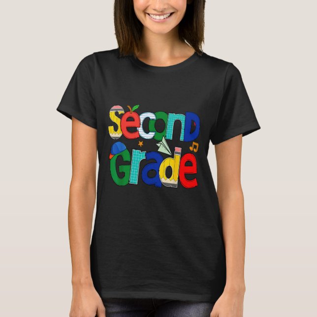 T-shirt Second Grade Student School Clroom Learning Educat (Devant)