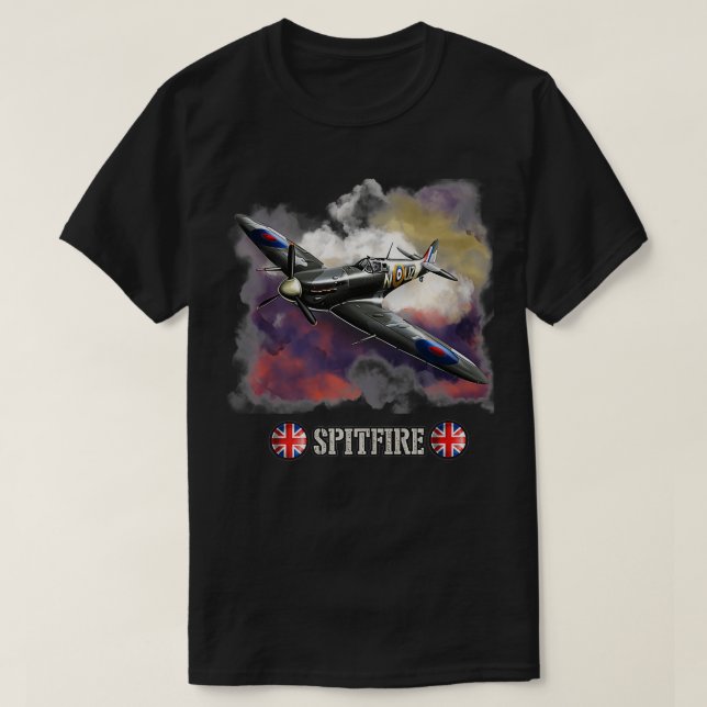 T-shirt Seconde Guerre mondiale Britanniques Aéronefs Supe (Design devant)