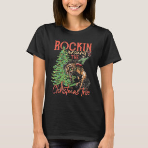 T-shirt Secouant autour de l'arbre de Noël Cowboy de Noël