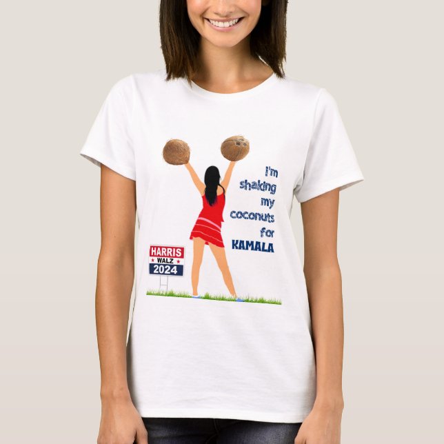 T-shirt Secouer mes noix de coco pour Kamala (Devant)