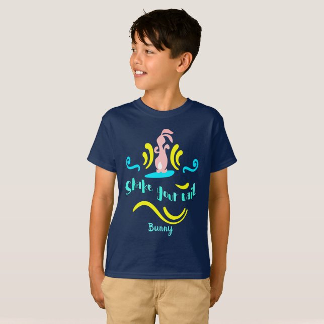 T-shirt Secouez Votre Tail Bunny Danser Rabbit Enfants (Devant entier)