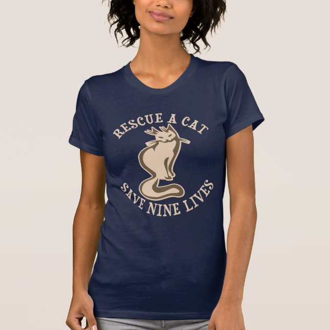 T-shirt Secourez des économies de chat pendant neuf vies (Devant)