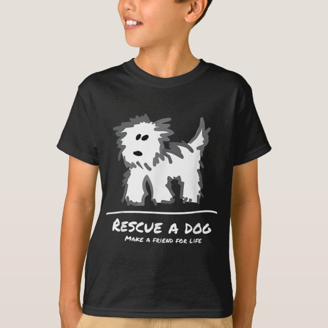 T-shirt Secourez un chien, n'achetez pas Adoptez! Amoureux (Devant)