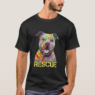 T-shirt Secourir Chien Colorfull Pitbull Dog Adopter Ne pa
