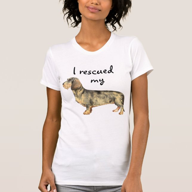 T-shirt Secourir Dachshund À poils durs (Devant)