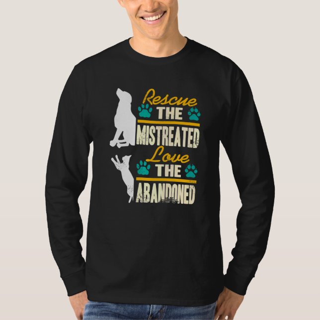 T-shirt Secourir L'Amour Mistréé L'Animal Abandonné Adopte (Devant)