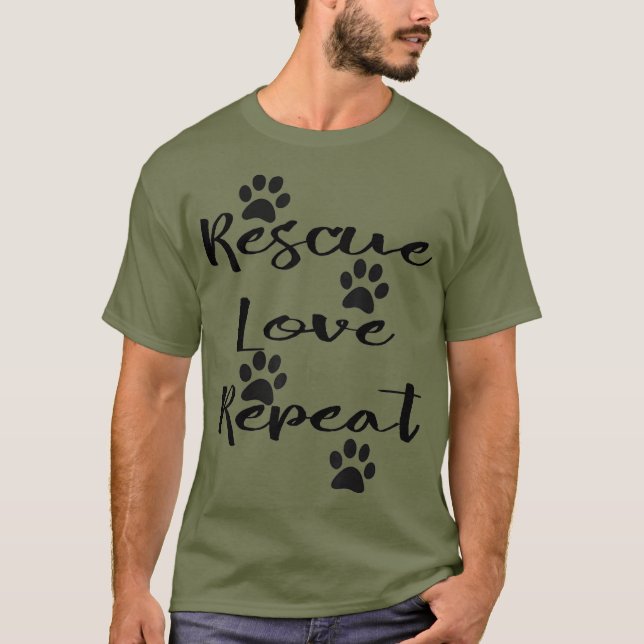 T-shirt Secourir L'Amour Répéter Le Chien Chat Pet Adoptio (Devant)
