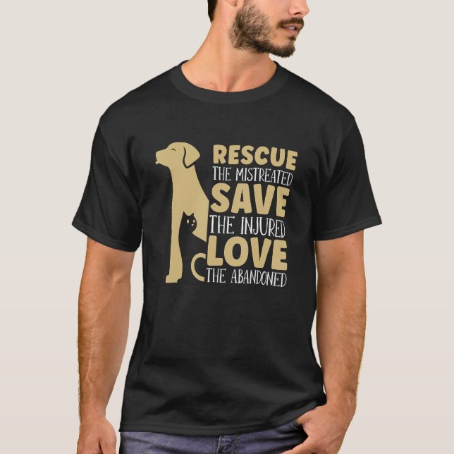 T-shirt Secourir L'Anim D'Adoption Des Animaux Secourus Mi (Devant)